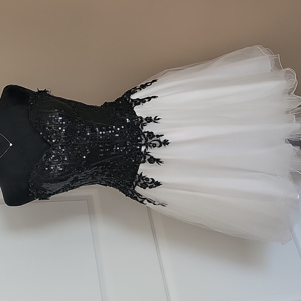 Black and White Sequin Dress By Cinderella
